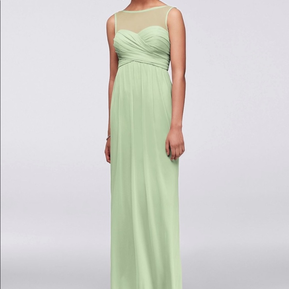 David’s bridal meadow green bridesmaids dress